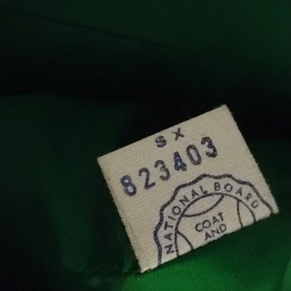 Vintage 50's 60's Emerald Green Raw Silk Suit Mink Cuffs Marissa California New? - Picture 7 of 11